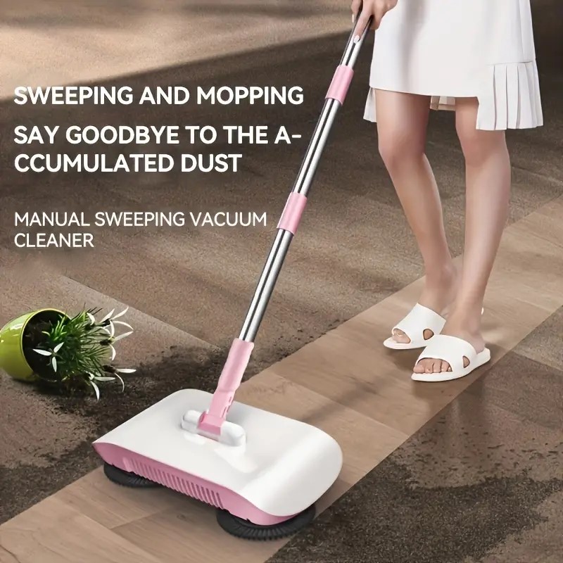 Automatic Hand-Pushed Sweeping Machine, Hand Sweeper, Vacuum Cleaner & Mop, Sweeping & Mopping Machine, Dry & Wet Use, Hand Push Sweeper Robot , Pet Hair Removal, Broom Set, Cleaning Tool Kit