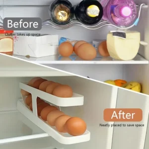 Automatic Scrolling Egg Rack Holder, Refrigerator Egg Dispenser, Egg trays, Plastic Egg Tray Holder, For Kitchen Refrigerator