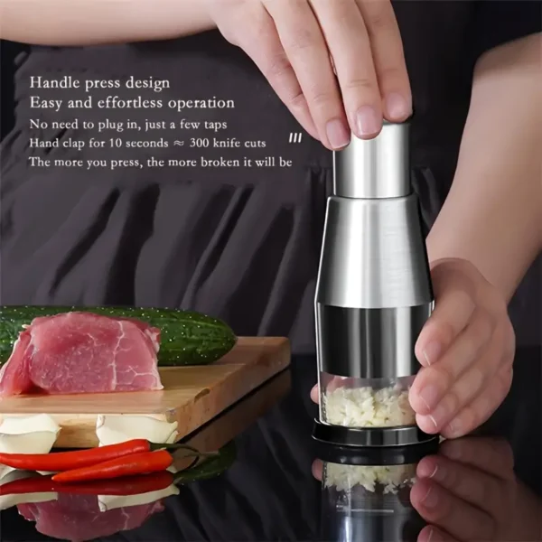 Pressed Garlic Chopper, Stainless Steel Garlic Press: Effortless Mincing, Crushing & Mashing