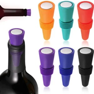 Silicone Wine Bottle Stopper, Leak-Proof Wine Stopper, Silicone Stopper, Whisky Stopper, Champagne Stopper, Beer Stopper, Kitchen Bar Accessory