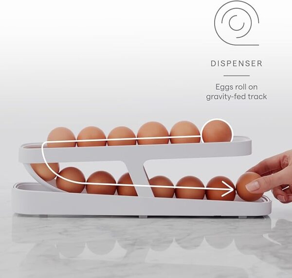 Automatic Scrolling Egg Rack Holder, Refrigerator Egg Dispenser, Egg trays, Plastic Egg Tray Holder, For Kitchen Refrigerator