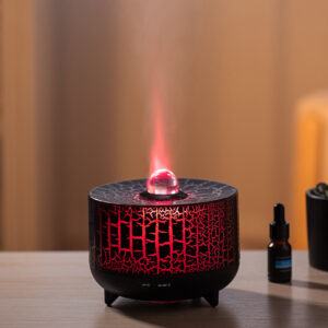 Volcanic Flame Aroma Humidifier, Volcano Aroma Diffuser, Cool Mist Humidifier, Essential Oil Diffuser, LED Colour Lights, Home & Office Relaxation, Yoga Essential Oil Diffuser