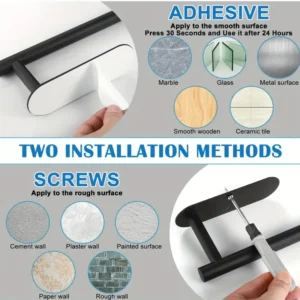 Self-Adhesive Paper Towel Stainless Steel Holder, Paper Towel Holder, Bathroom Organizer, Toilet & Under-cabinet Organizer