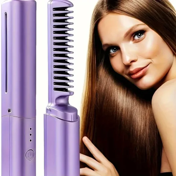 Hair Straightener Comb, Portable Travel Comb, Straightening & Curling Iron, Wireless Straightener, Combs