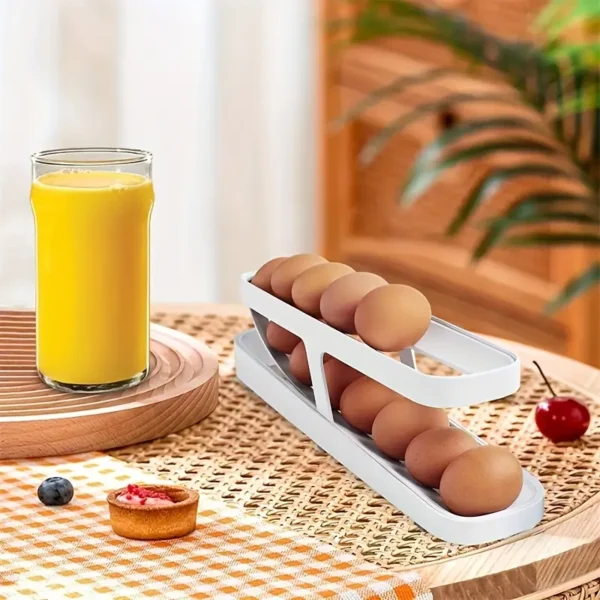 Automatic Scrolling Egg Rack Holder, Refrigerator Egg Dispenser, Egg trays, Plastic Egg Tray Holder, For Kitchen Refrigerator