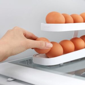 Automatic Scrolling Egg Rack Holder, Refrigerator Egg Dispenser, Egg trays, Plastic Egg Tray Holder, For Kitchen Refrigerator