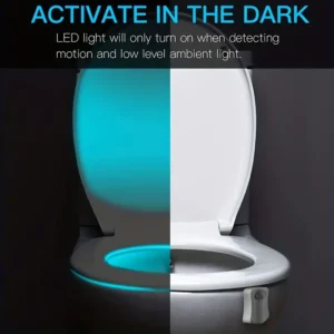 Toilet Night Light Motion Sensor,  8 Colours, LED Nightlight, Bathroom Decor, Bathroom accessories, Automatic.