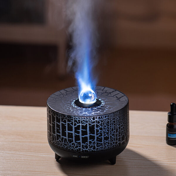 Volcanic Flame Aroma Humidifier, Volcano Aroma Diffuser, Cool Mist Humidifier, Essential Oil Diffuser, LED Colour Lights, Home & Office Relaxation, Yoga Essential Oil Diffuser