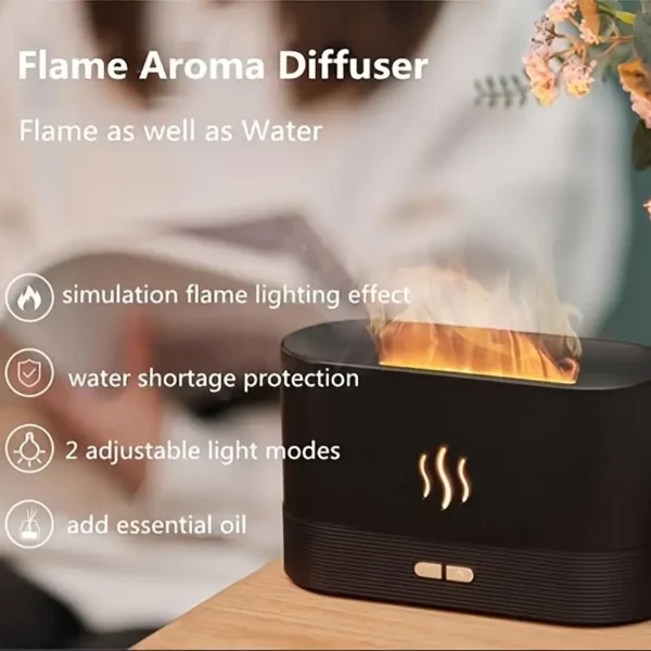 Colourful Light Humidifier, Aromatherapy Diffuser, Flame Humidifier, Essential Oil Diffuser, Air Purifier