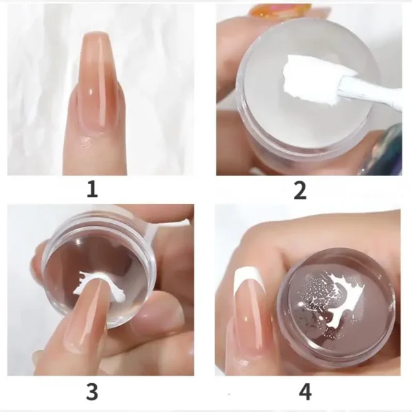 Transparent Nail Stamper with Scraper, Jelly Silicone, French Nails, Manicure Kits, Nail Art Stamping