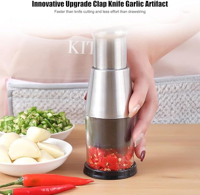 Pressed Garlic Chopper, Stainless Steel Garlic Press: Effortless Mincing, Crushing & Mashing