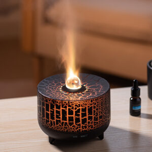 Volcanic Flame Aroma Humidifier, Volcano Aroma Diffuser, Cool Mist Humidifier, Essential Oil Diffuser, LED Colour Lights, Home & Office Relaxation, Yoga Essential Oil Diffuser