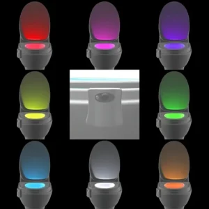 Toilet Night Light Motion Sensor,  8 Colours, LED Nightlight, Bathroom Decor, Bathroom accessories, Automatic.