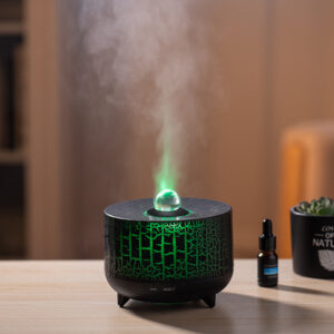 Volcanic Flame Aroma Humidifier, Volcano Aroma Diffuser, Cool Mist Humidifier, Essential Oil Diffuser, LED Colour Lights, Home & Office Relaxation, Yoga Essential Oil Diffuser