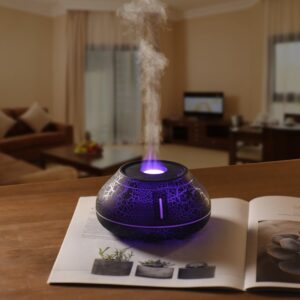 Colourful Simulated Flame Humidifier, Flame Diffuser, Humidifier & Air Purifier, Colourful Flame Light, Essential Oil Diffuser, Home Fragrance Machine, Desktop Humidifier