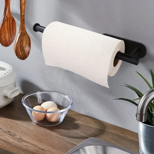 Self-Adhesive Paper Towel Stainless Steel Holder, Paper Towel Holder, Bathroom Organizer, Toilet & Under-cabinet Organizer