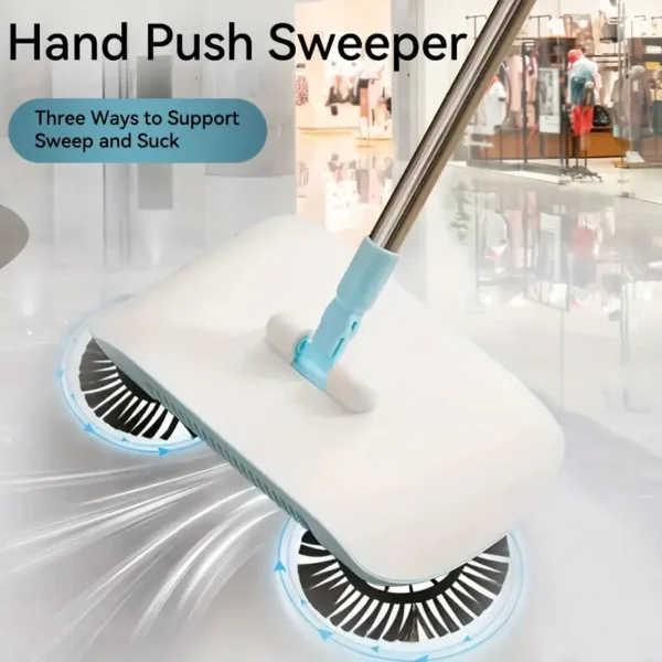 Automatic Hand-Pushed Sweeping Machine, Hand Sweeper, Vacuum Cleaner & Mop, Sweeping & Mopping Machine, Dry & Wet Use, Hand Push Sweeper Robot , Pet Hair Removal, Broom Set, Cleaning Tool Kit