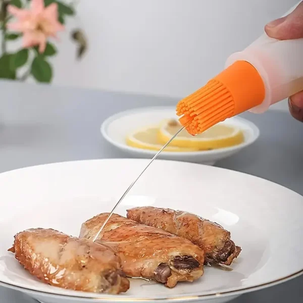 Silicone Oil Brush Bottle, Baking Oil Brush, BBQ Brush, Baking Cooking Oil Bottle, BBQ Kitchen Gadgets, Portable Brush Bottle, High-Temperature Resistant, Pancake Brush