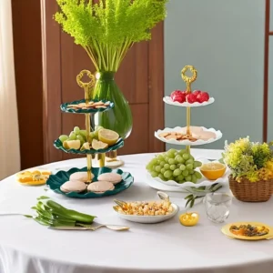 Three-Tier Candy Tray, Fruit Tray, Cake Stand, Serving Platter, Three Layer Tray, Modern Serving Ware, Candy Plates