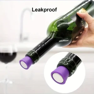 Silicone Wine Bottle Stopper, Leak-Proof Wine Stopper, Silicone Stopper, Whisky Stopper, Champagne Stopper, Beer Stopper, Kitchen Bar Accessory