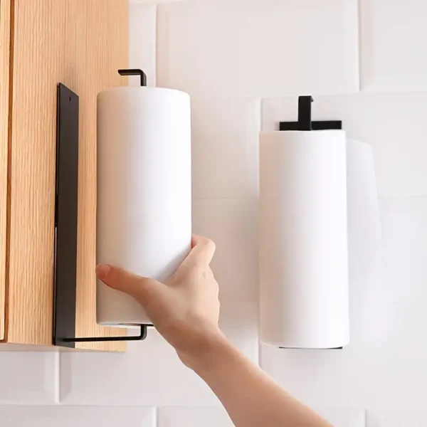 Hanging Paper Towel Holder, Punching-free Hanging Roll Paper Holder, Multifunctional Wall-mounted Towel Storage Rack