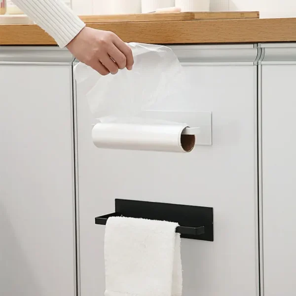 Hanging Paper Towel Holder, Punching-free Hanging Roll Paper Holder, Multifunctional Wall-mounted Towel Storage Rack